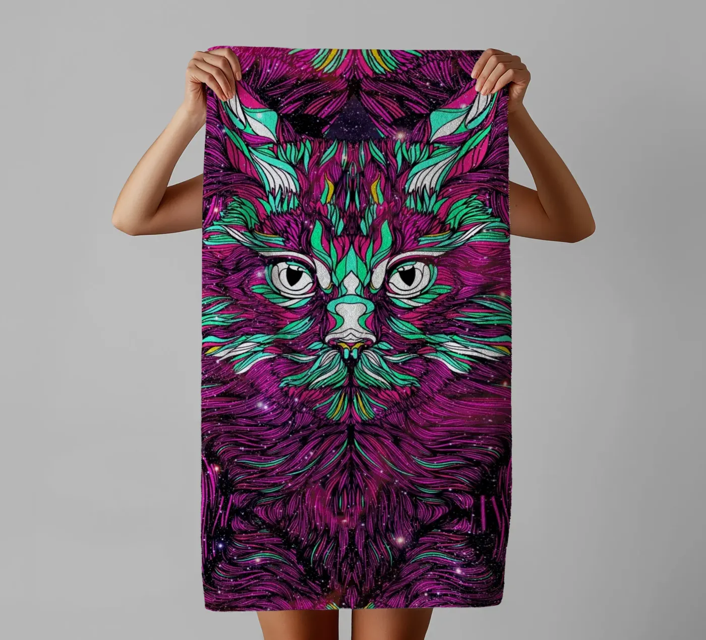 Space Cat asciugamano da bagno da Danny Ivan