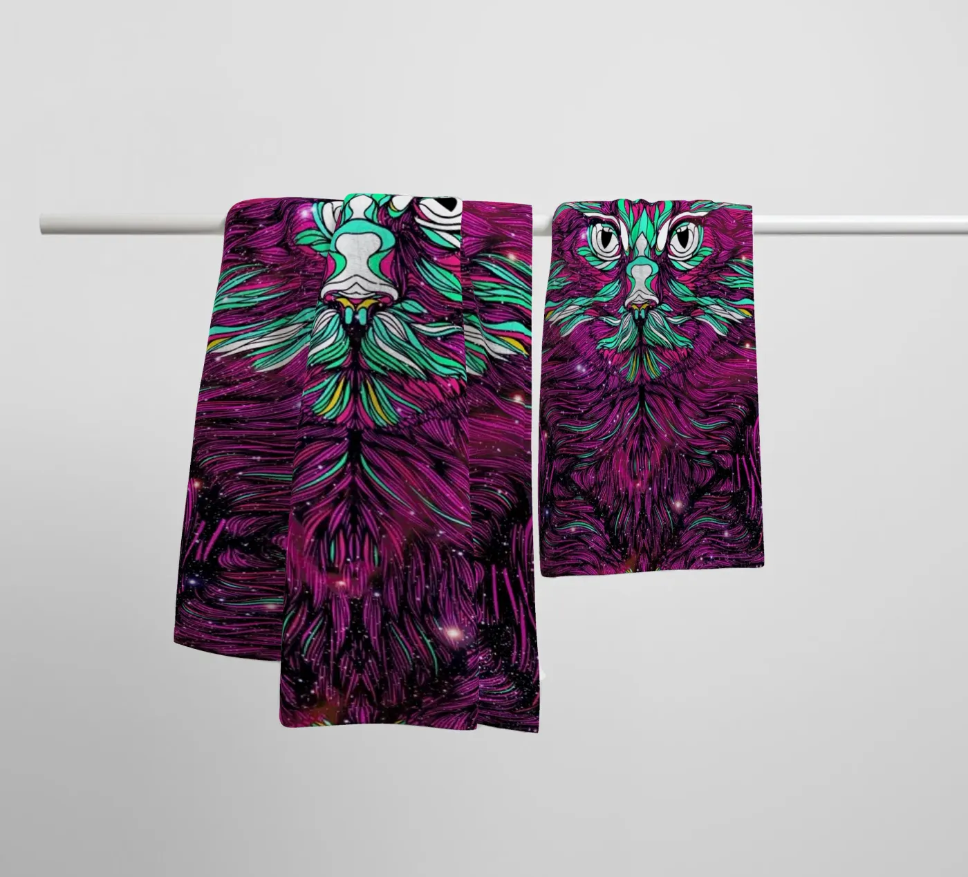 Space Cat asciugamano da bagno da Danny Ivan