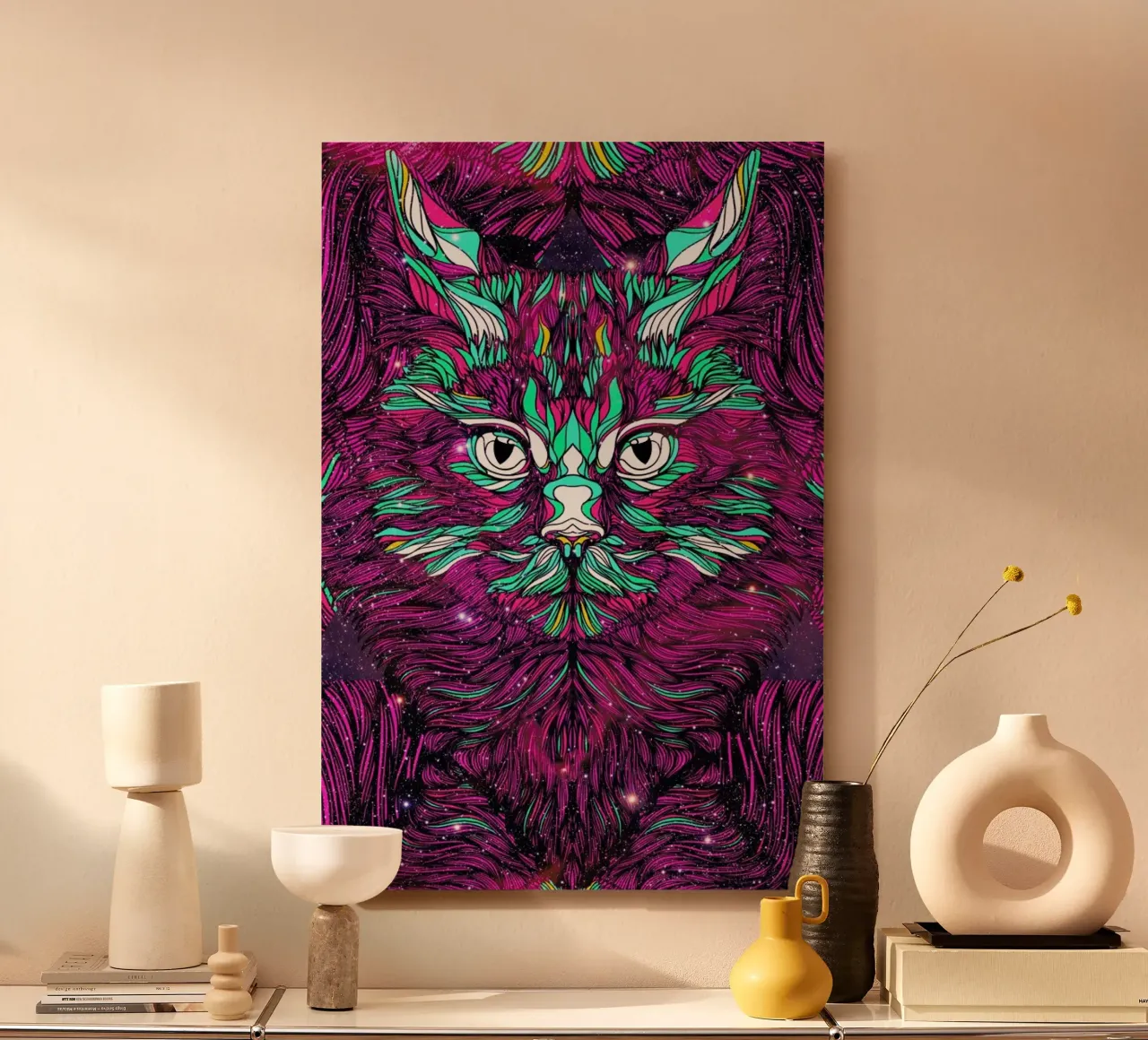 Space Cat alluminio dibond da Danny Ivan