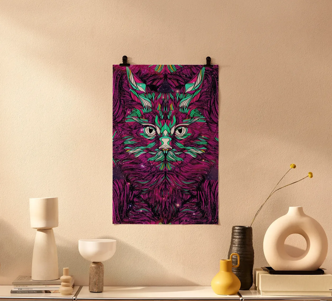 Space Cat Poster von Danny Ivan