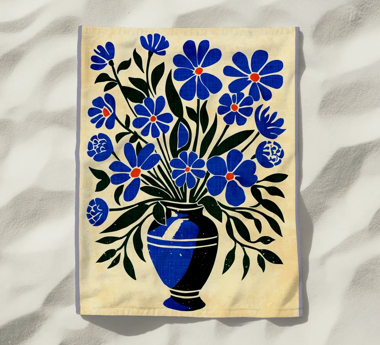 Bouquet di fiori blu telo mare da AnimalFunny