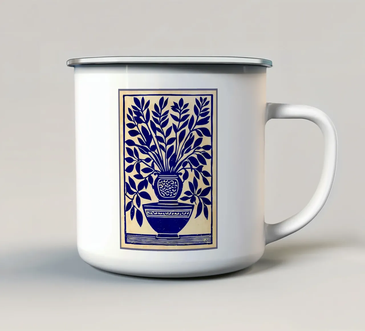 Stampa vaso floreale blu tazza in smalto da AnimalFunny