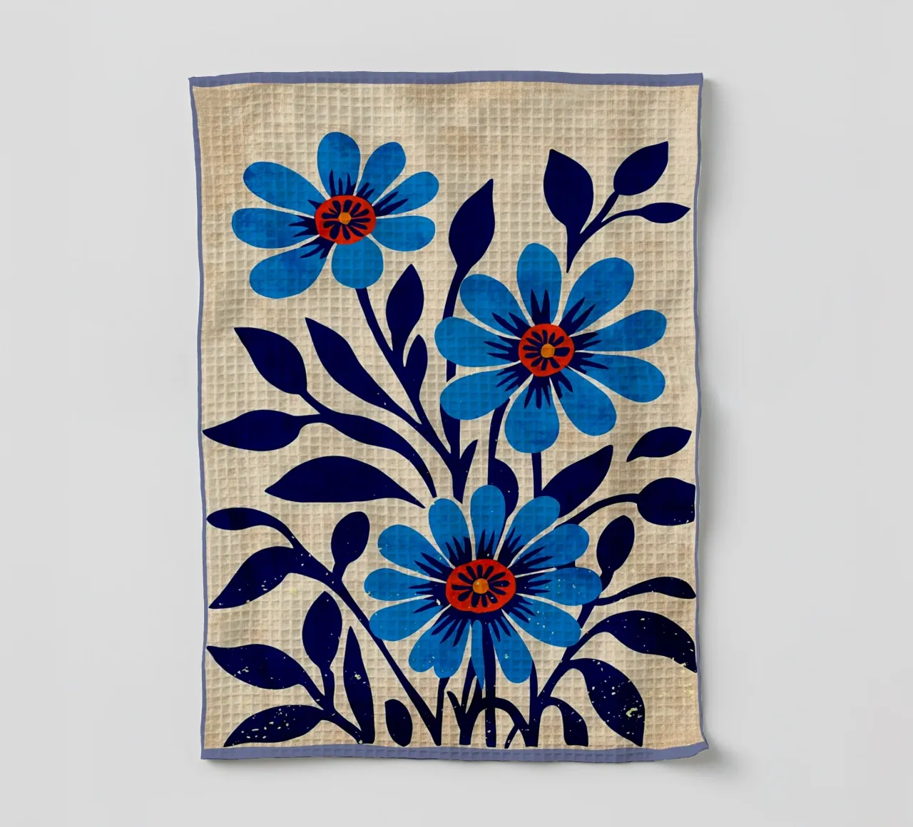 Fiori selvatici blu canovaccio da cucina da AnimalFunny