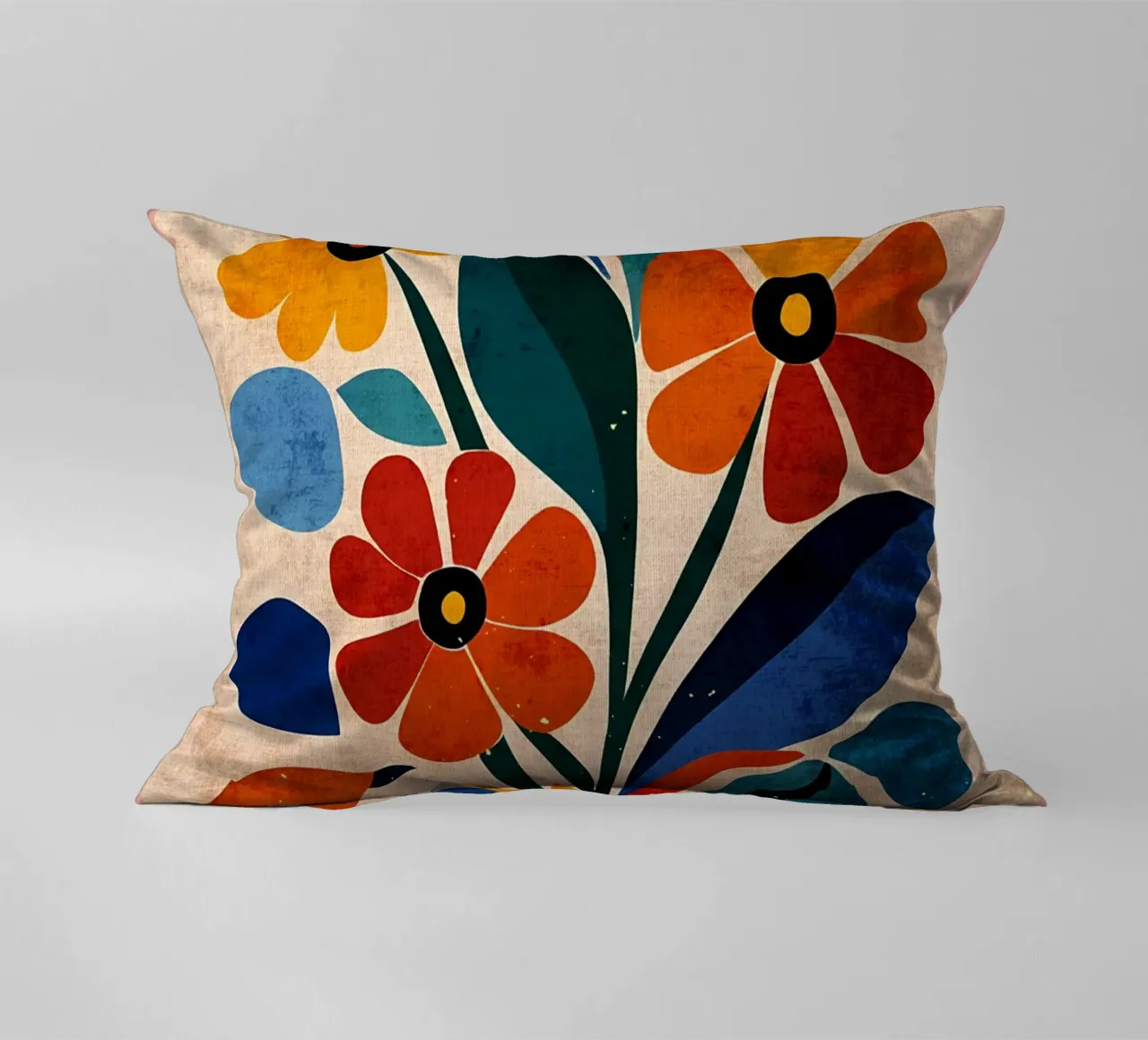 Fiori colorati e retrò cuscino da AnimalFunny