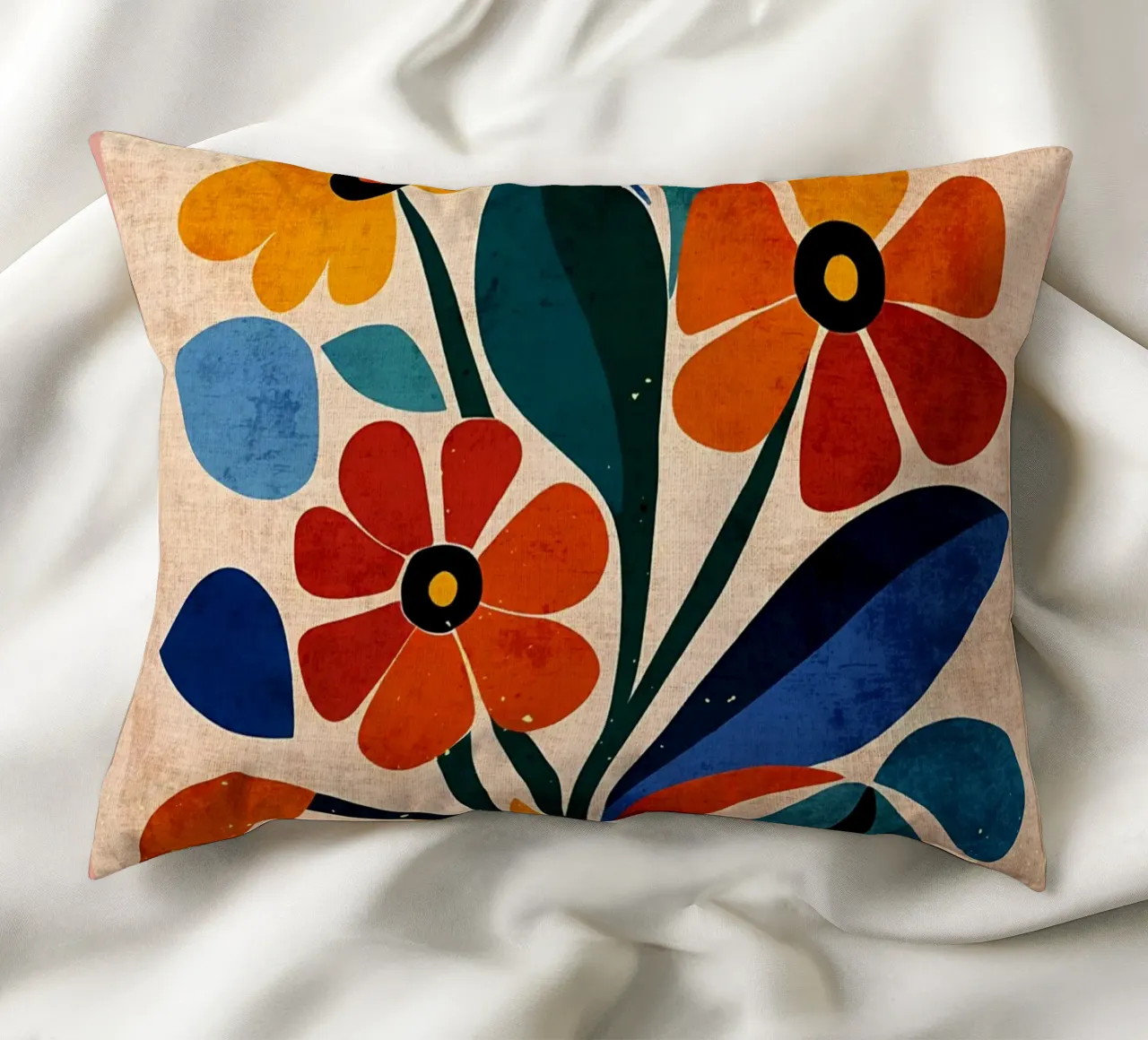 Fiori colorati e retrò cuscino da AnimalFunny