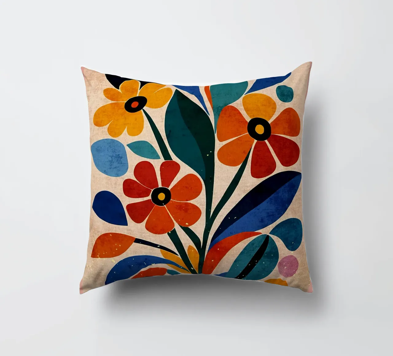 Fiori colorati e retrò cuscino da AnimalFunny