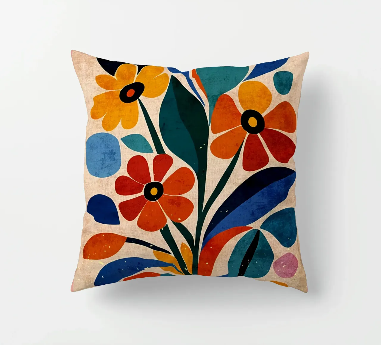Fiori colorati e retrò cuscino da AnimalFunny