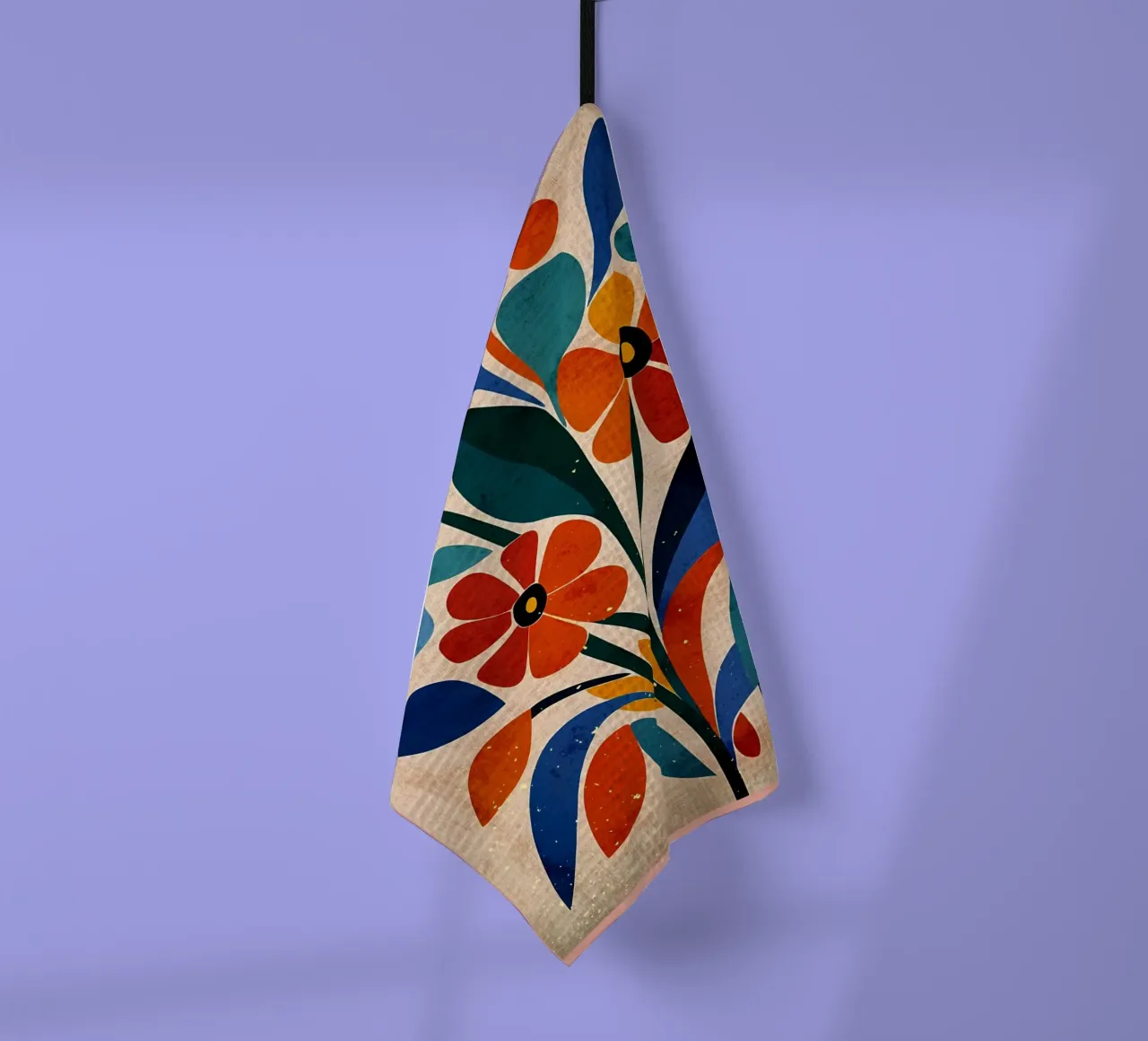 Fiori colorati e retrò canovaccio da cucina da AnimalFunny