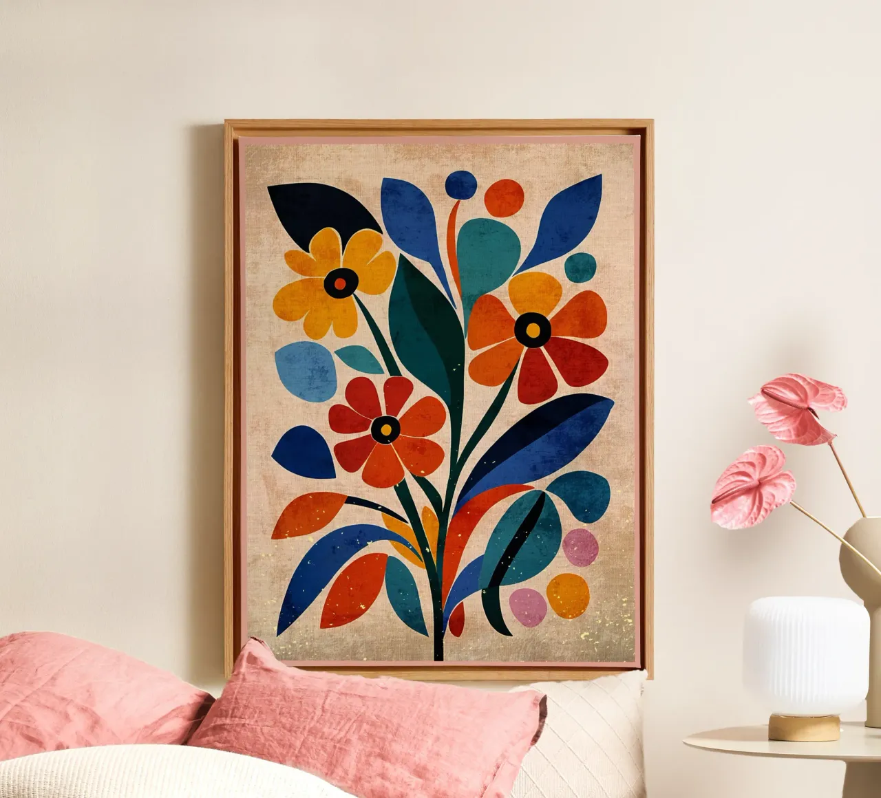 Fiori colorati e retrò tela da AnimalFunny