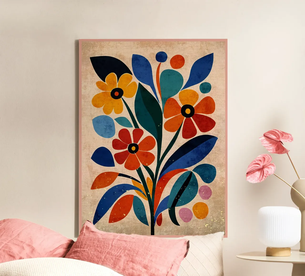 Fiori colorati e retrò tela da AnimalFunny