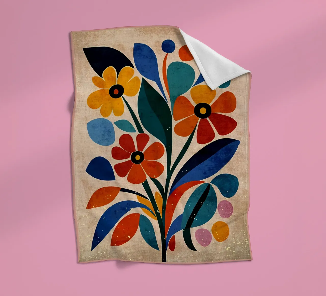 Fiori colorati e retrò coperta in pile da AnimalFunny