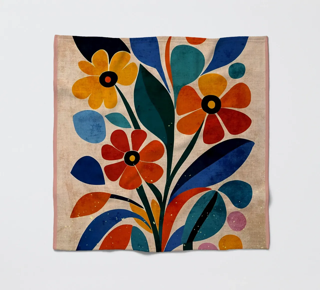 Fiori colorati e retrò coperta in pile da AnimalFunny