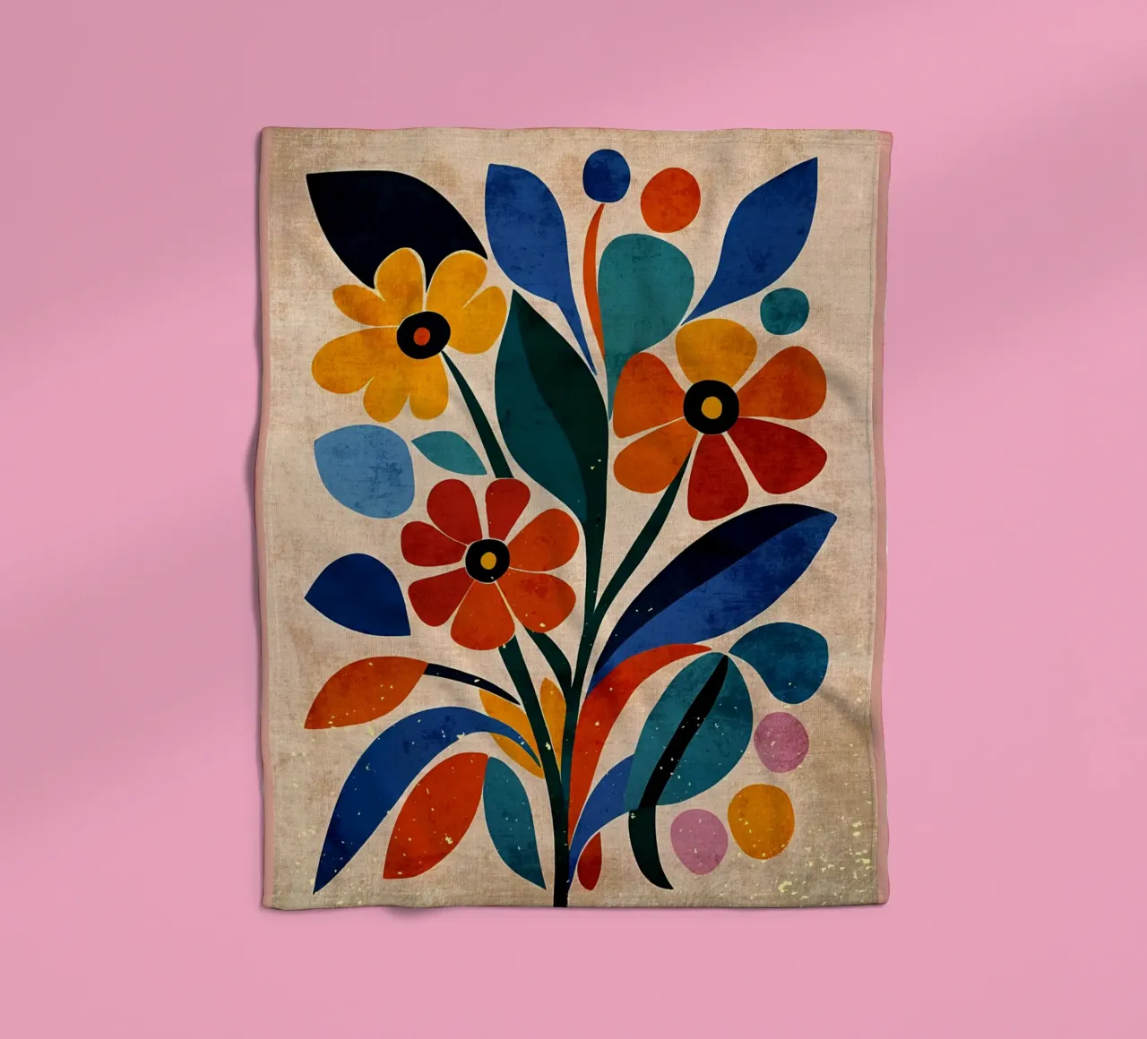 Fiori colorati e retrò coperta in pile da AnimalFunny