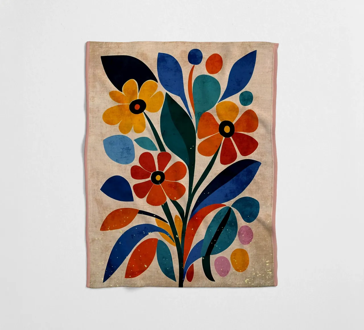 Fiori colorati e retrò coperta in pile da AnimalFunny