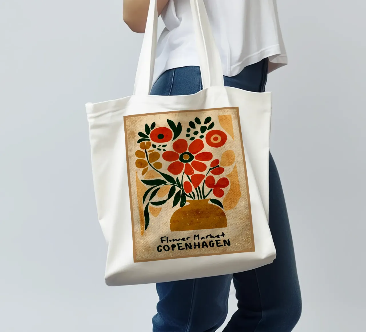 Mercato dei fiori di Copenaghen borsa in juta da AnimalFunny