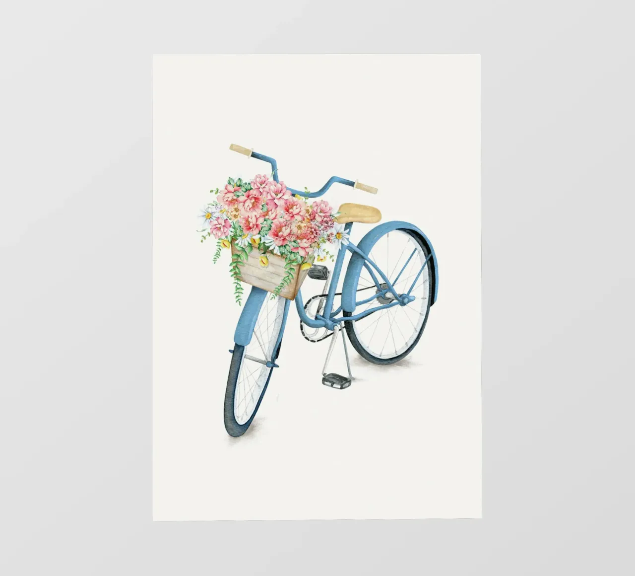 Blue Bicycle with Flowers in Basket pellicola backlit da Nadjaa