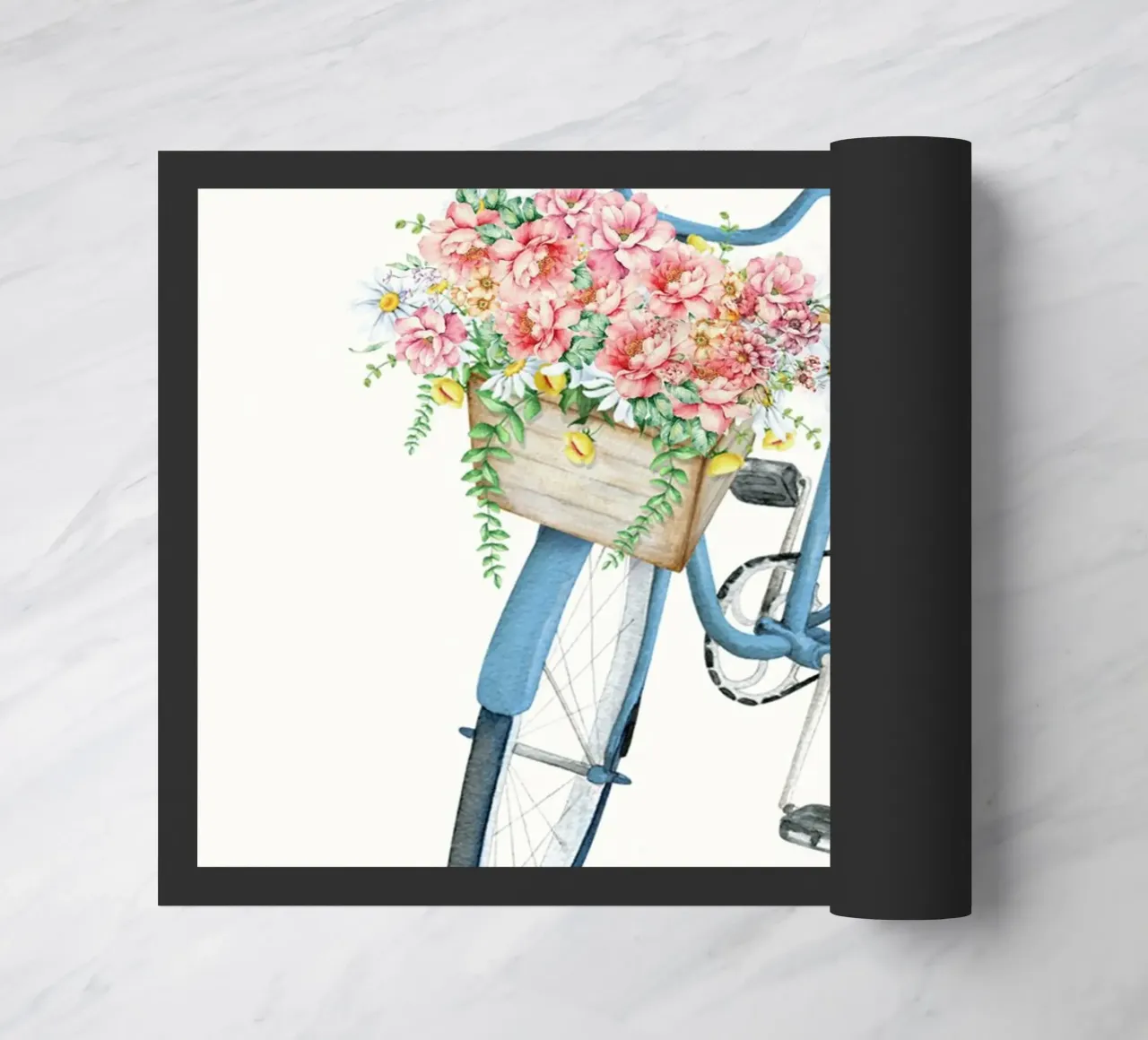 Blue Bicycle with Flowers in Basket zerbino da Nadjaa