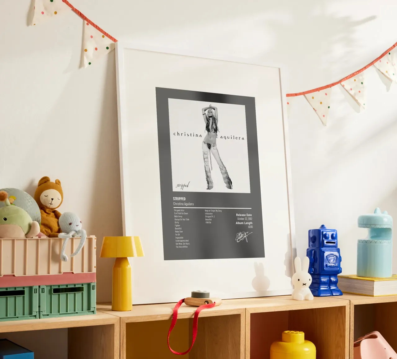 Stripped (2002) by Christina Aguilera poster con telaio in legno da DGUnder