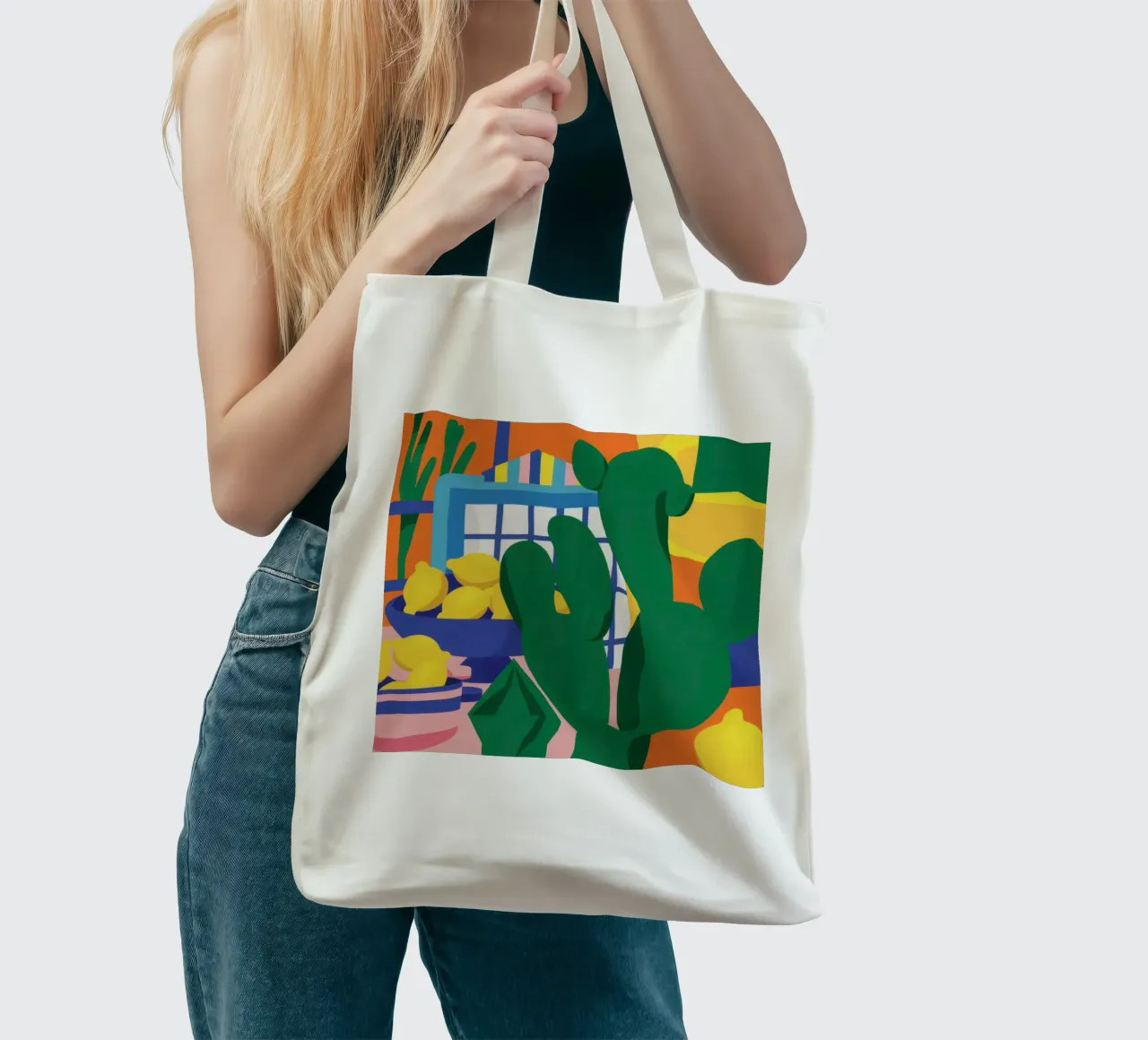 Orologio a finestra con cactus borsa in juta da Rain Balance