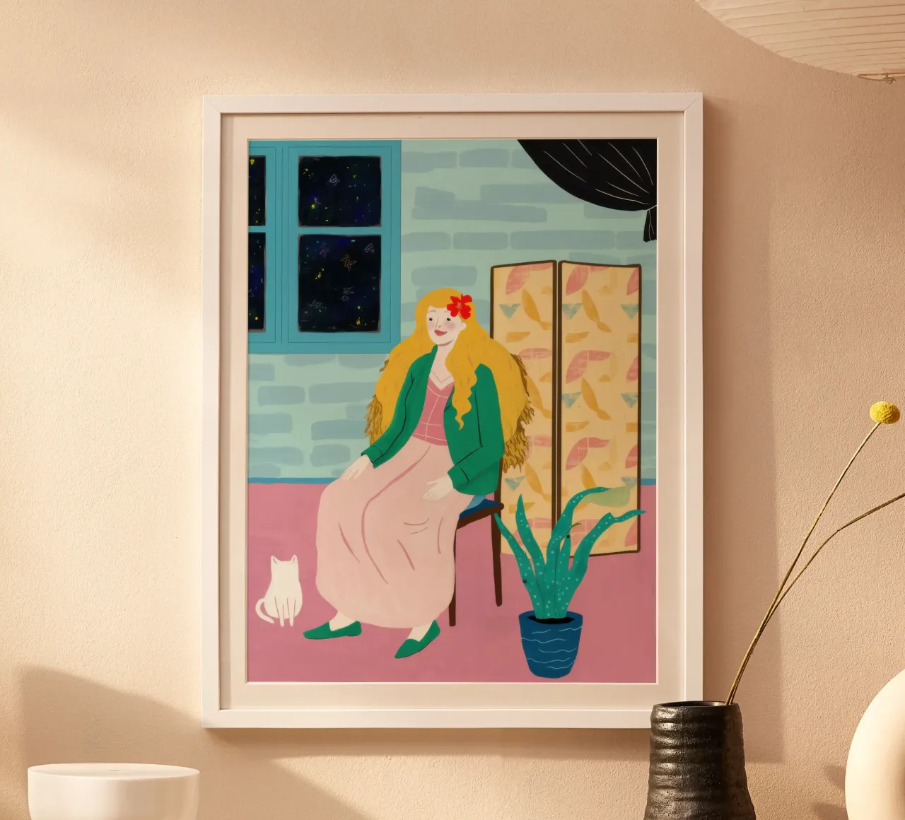 Gezellige raamgenoot poster van Mythy Brush