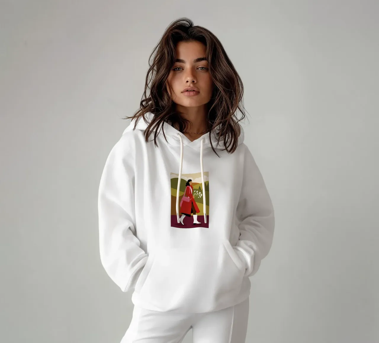 Cappotto cremisi, passeggiata floreale felpa con cappuccio da Reds Jays