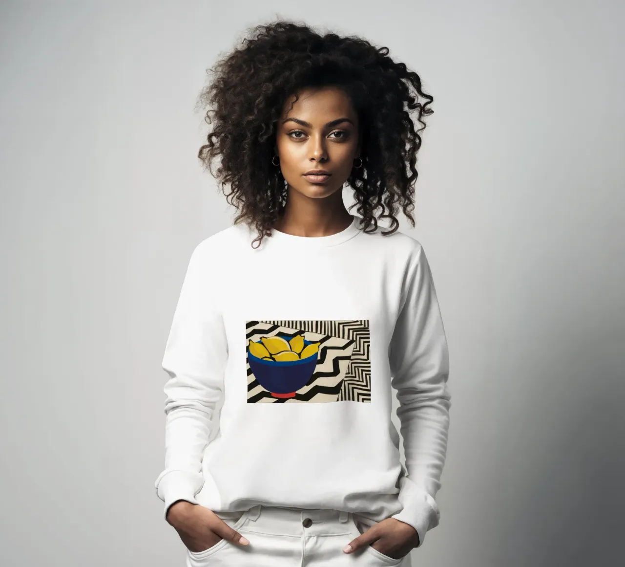 Zigzag Citrus Zest sweatshirt by Rain Balance