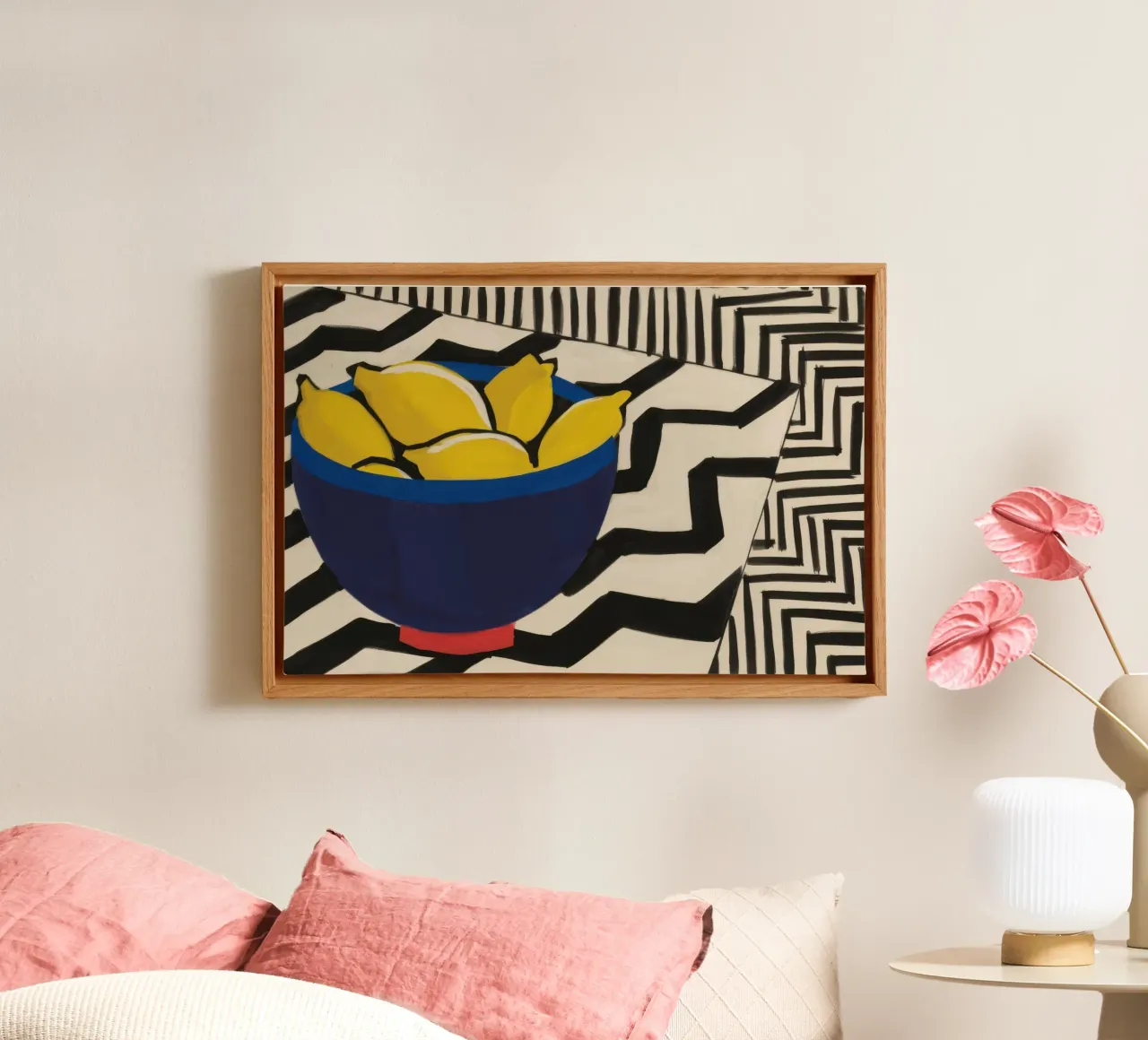 Zigzag zeste d'agrumes toile avec Caisse américaine de Rain Balance