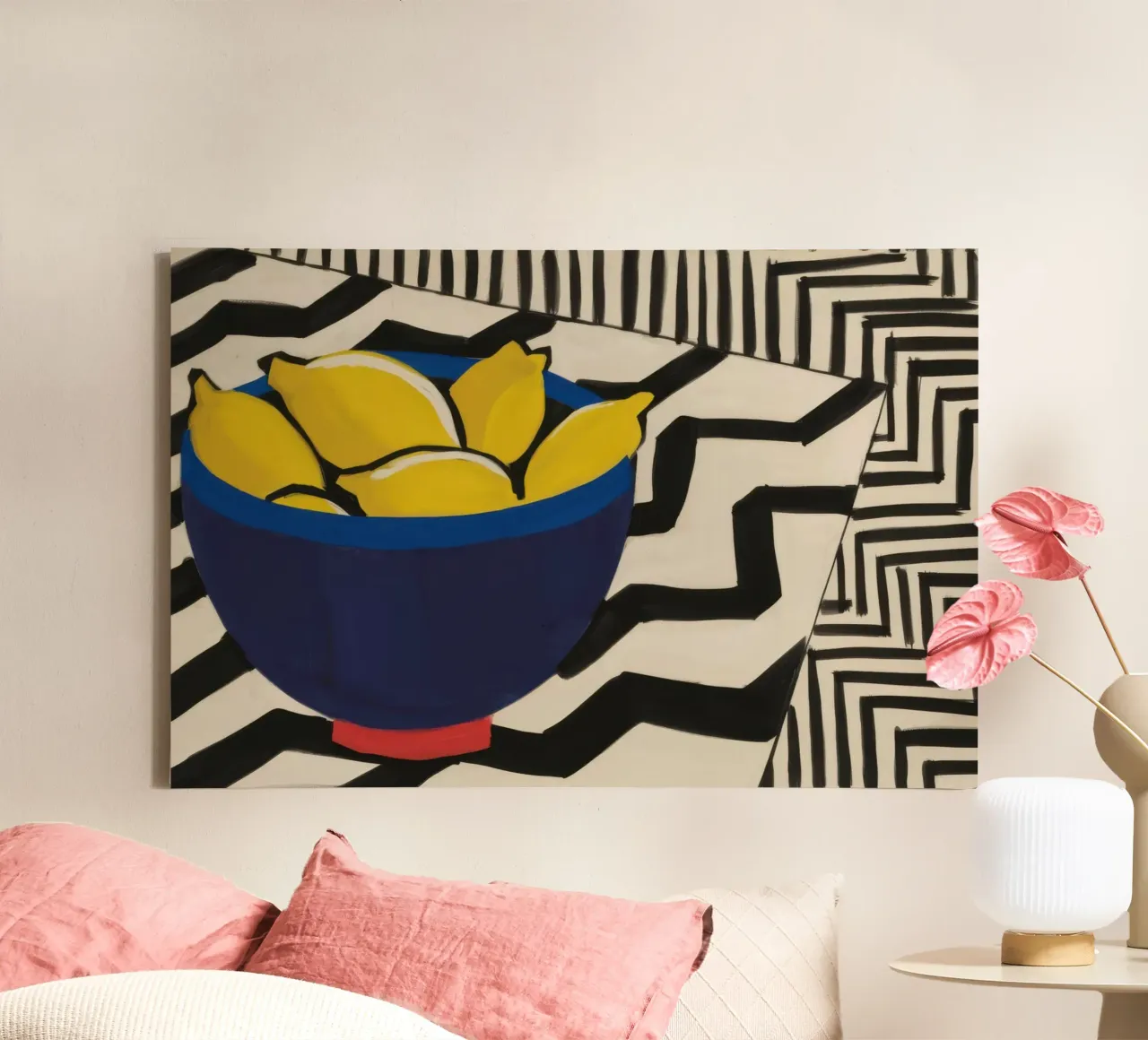 Zigzag zeste d'agrumes toile avec Caisse américaine de Rain Balance