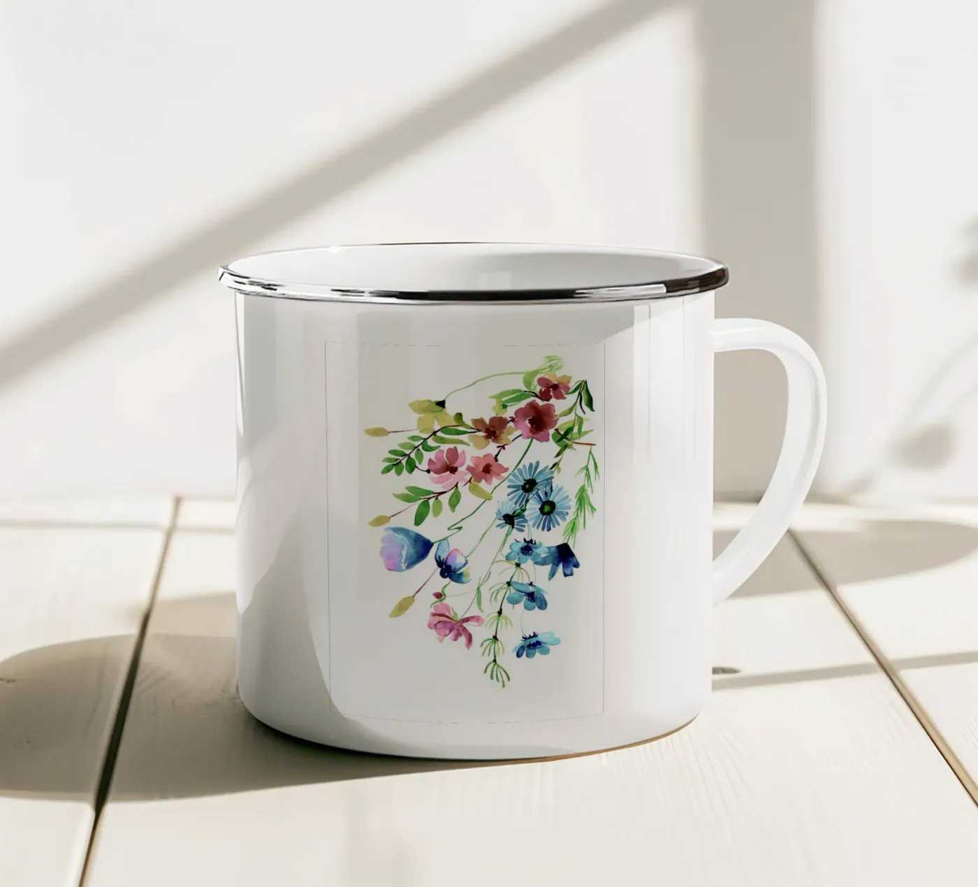 Springtime enamel mug by Nadjaa