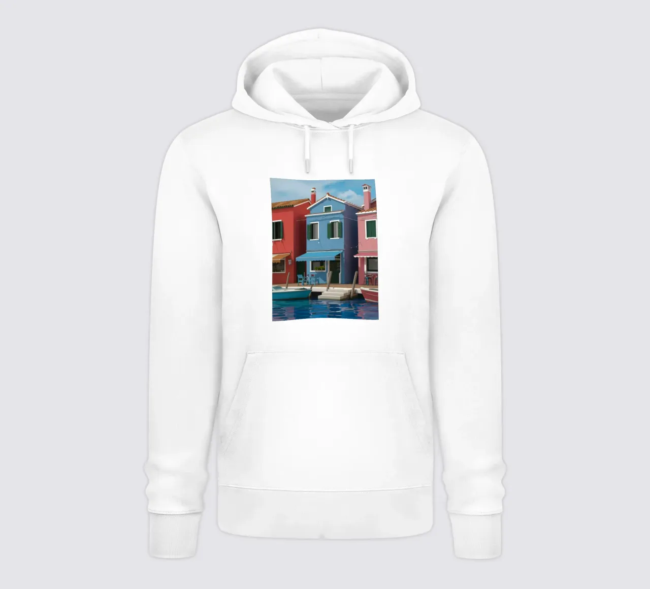 I colori del canale di Burano felpa con cappuccio da Rain Balance