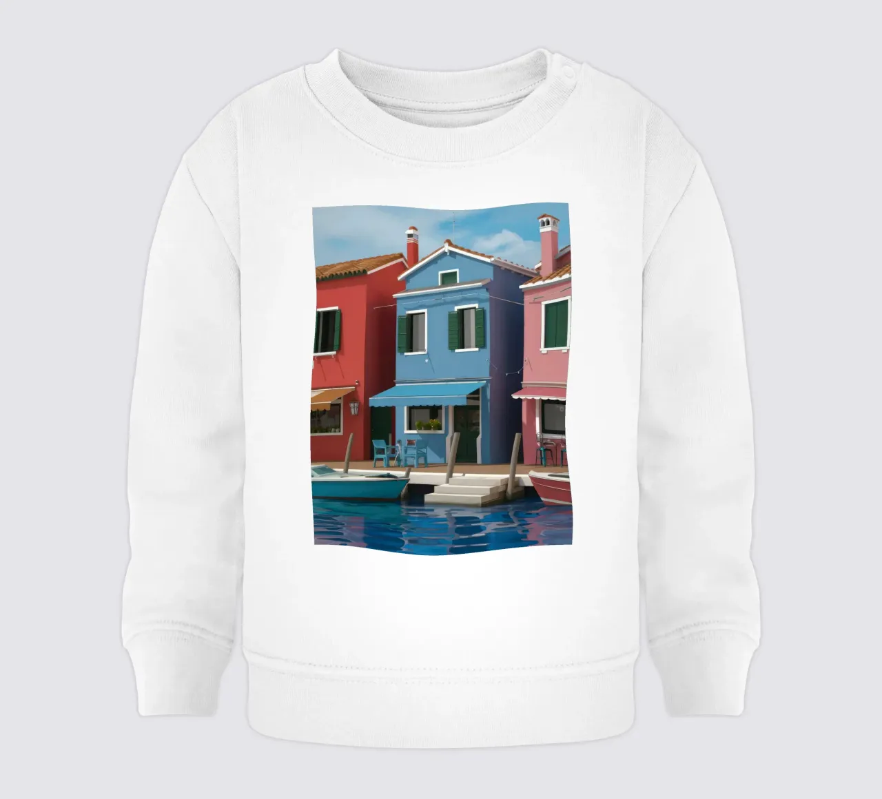 I colori del canale di Burano felpa neonato da Rain Balance