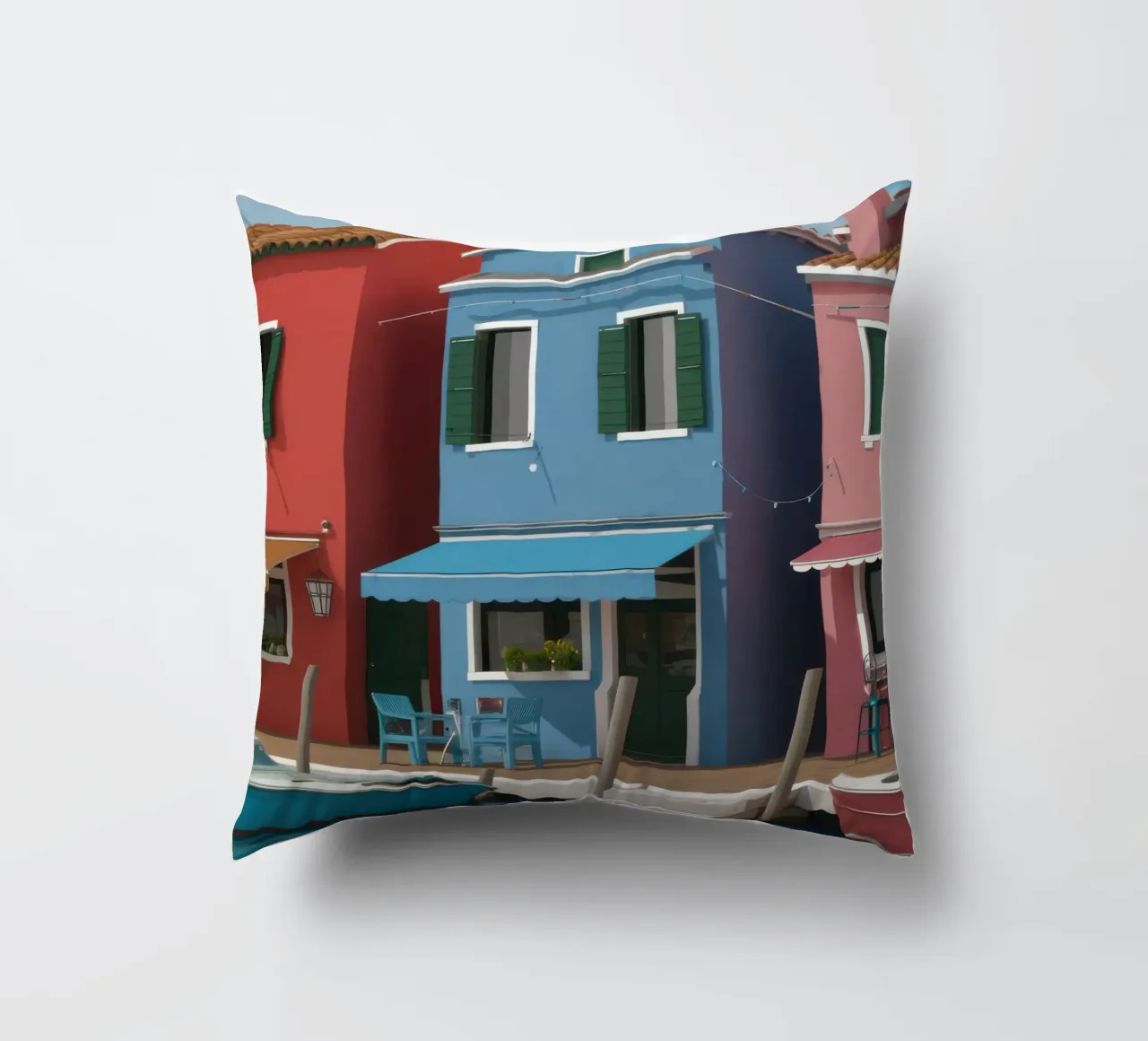 I colori del canale di Burano cuscino da Rain Balance