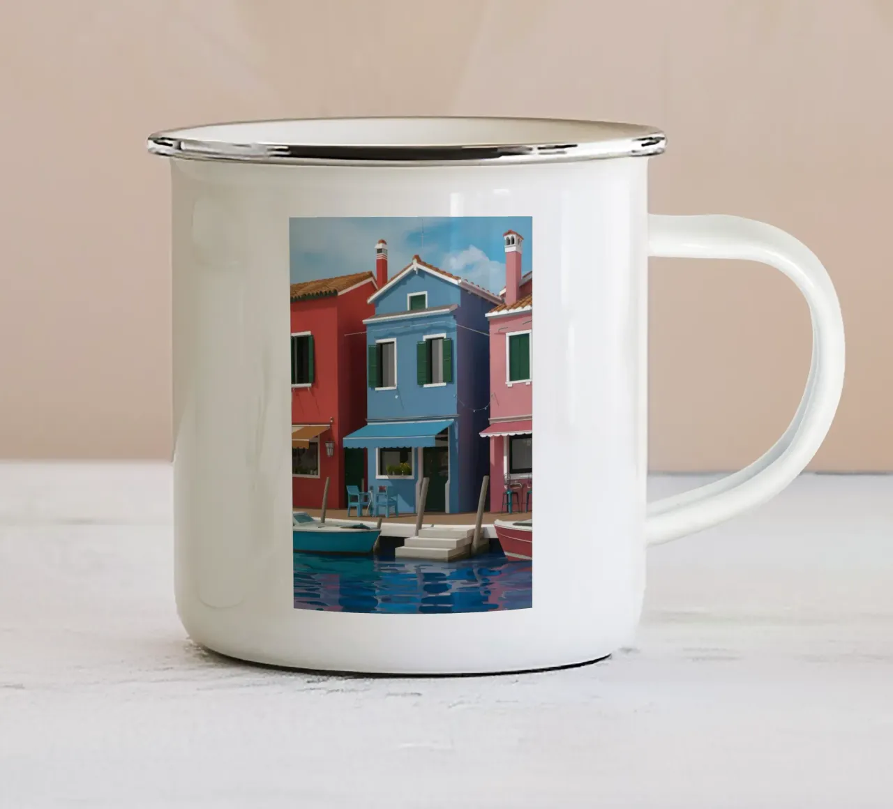 I colori del canale di Burano tazza in smalto da Rain Balance