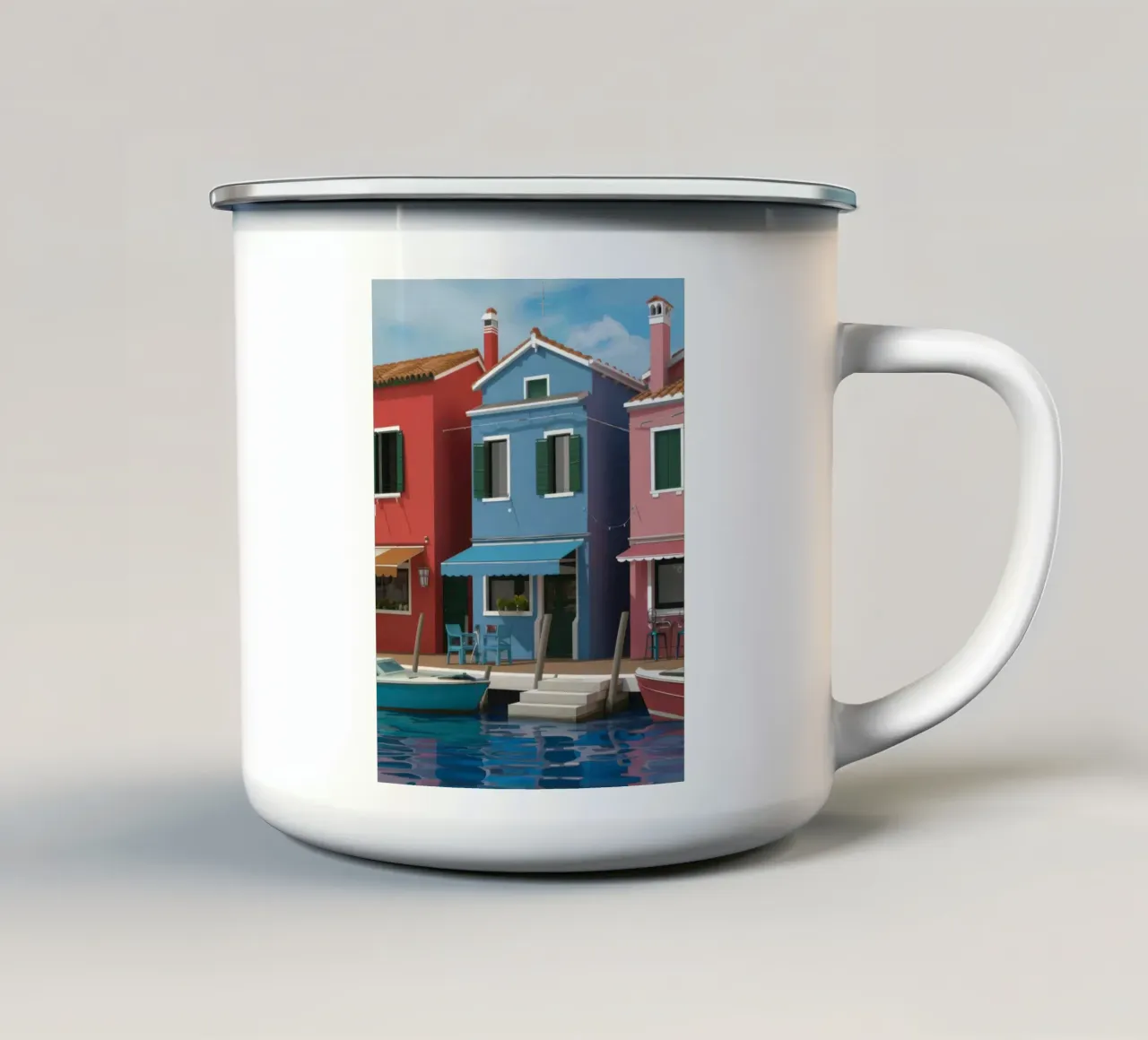 I colori del canale di Burano tazza in smalto da Rain Balance