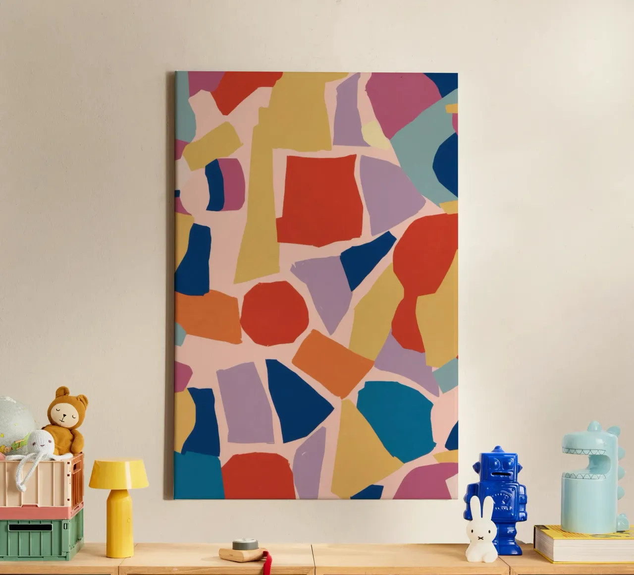 Abstract Terrazzo Party tela con Cornice a cassetta da Ink Pulse