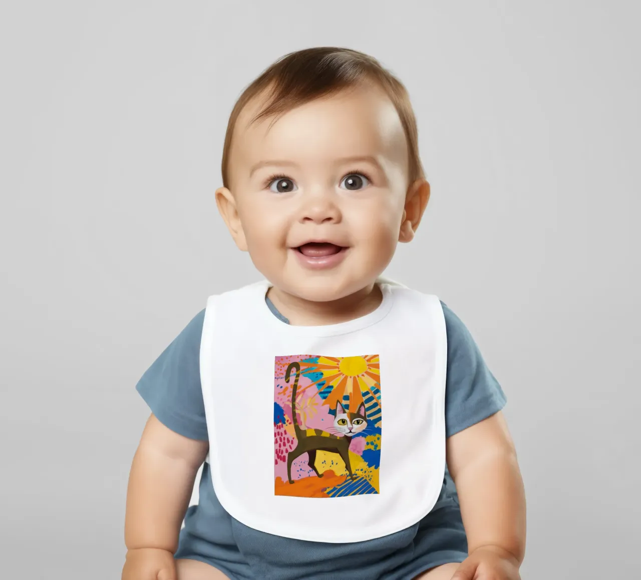 Solar Cat Promenade baby bib by Monuments Fire