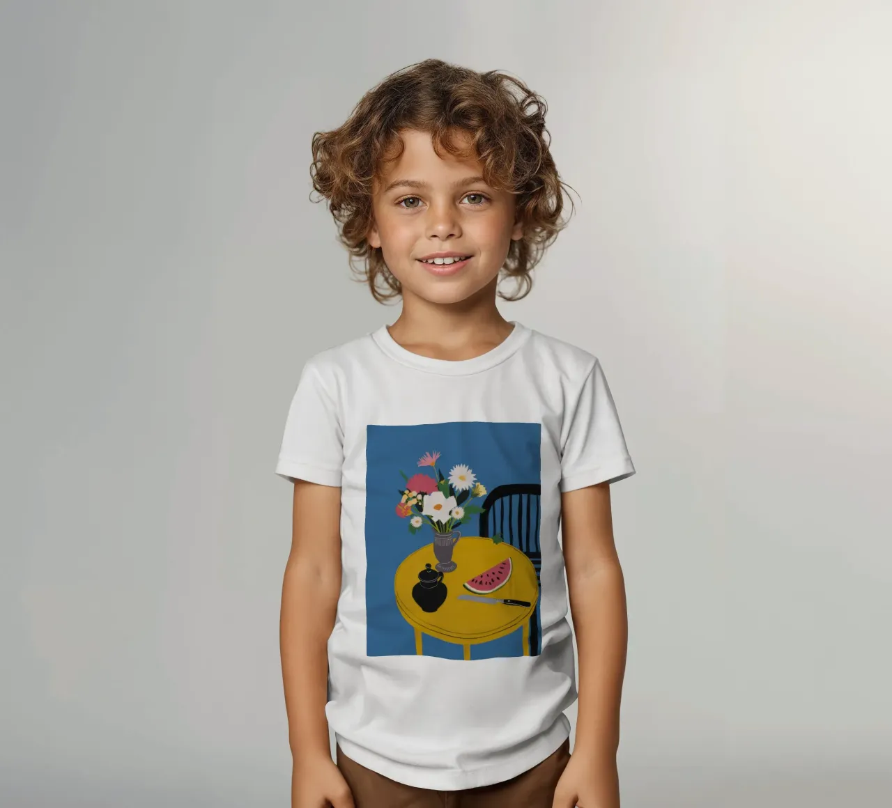 Seaside Watermelon Repose kids t-shirt by Rain Balance