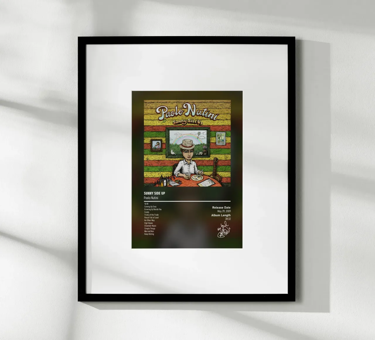 Sunny Side Up (2009) Paolo Nutini poster con telaio in legno da DGUnder
