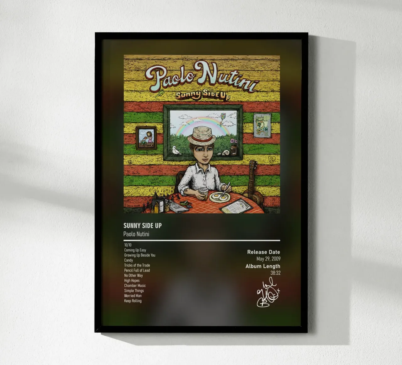 Sunny Side Up (2009) Paolo Nutini poster con telaio in legno da DGUnder