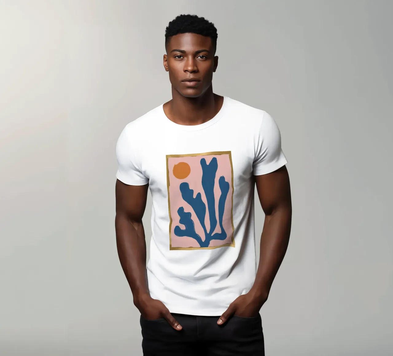 Azure Seaform Abstract t-shirt by Ink Pulse