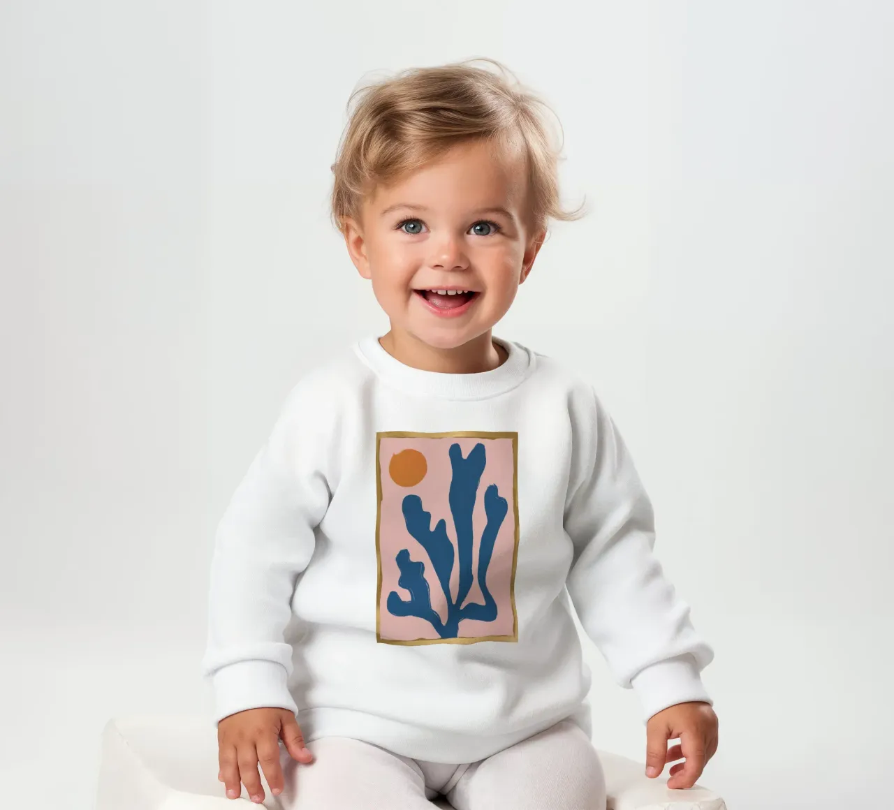 Azzurro Seaform Astratto felpa neonato da Ink Pulse