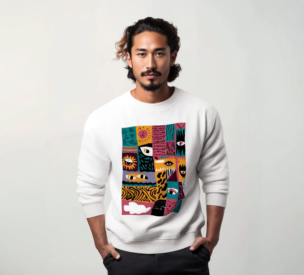 Patchwork astratto Primal felpa da Flock Reverie
