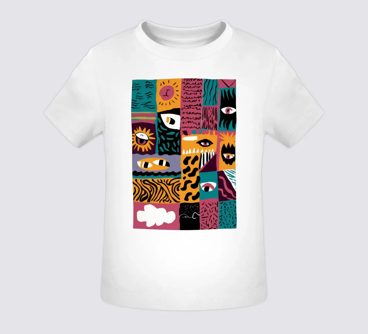 Patchwork astratto Primal maglietta neonato da Flock Reverie