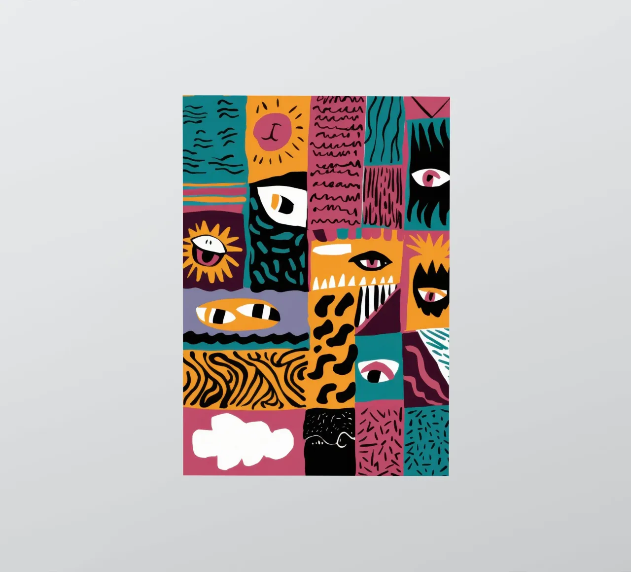 Patchwork astratto Primal adesivo da Flock Reverie