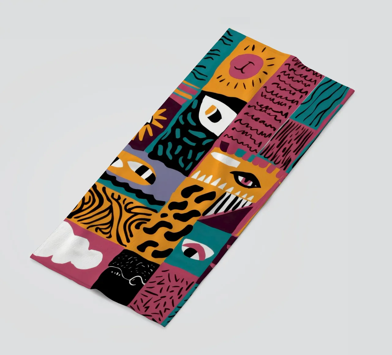 Patchwork astratto Primal telo mare da Flock Reverie