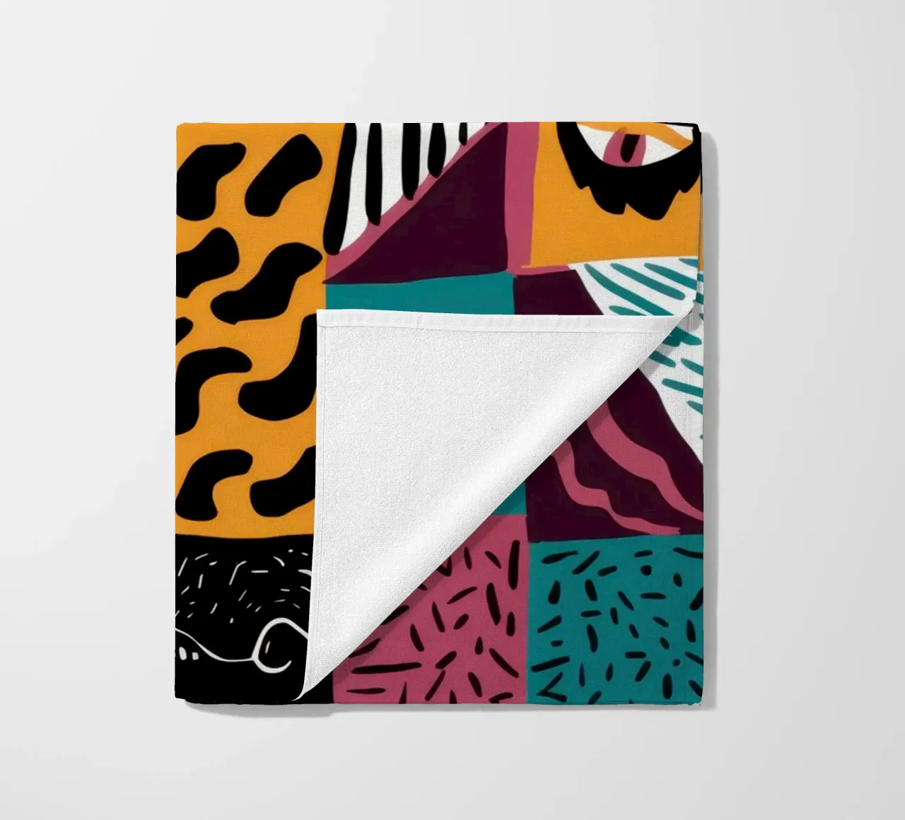 Patchwork astratto Primal telo mare da Flock Reverie