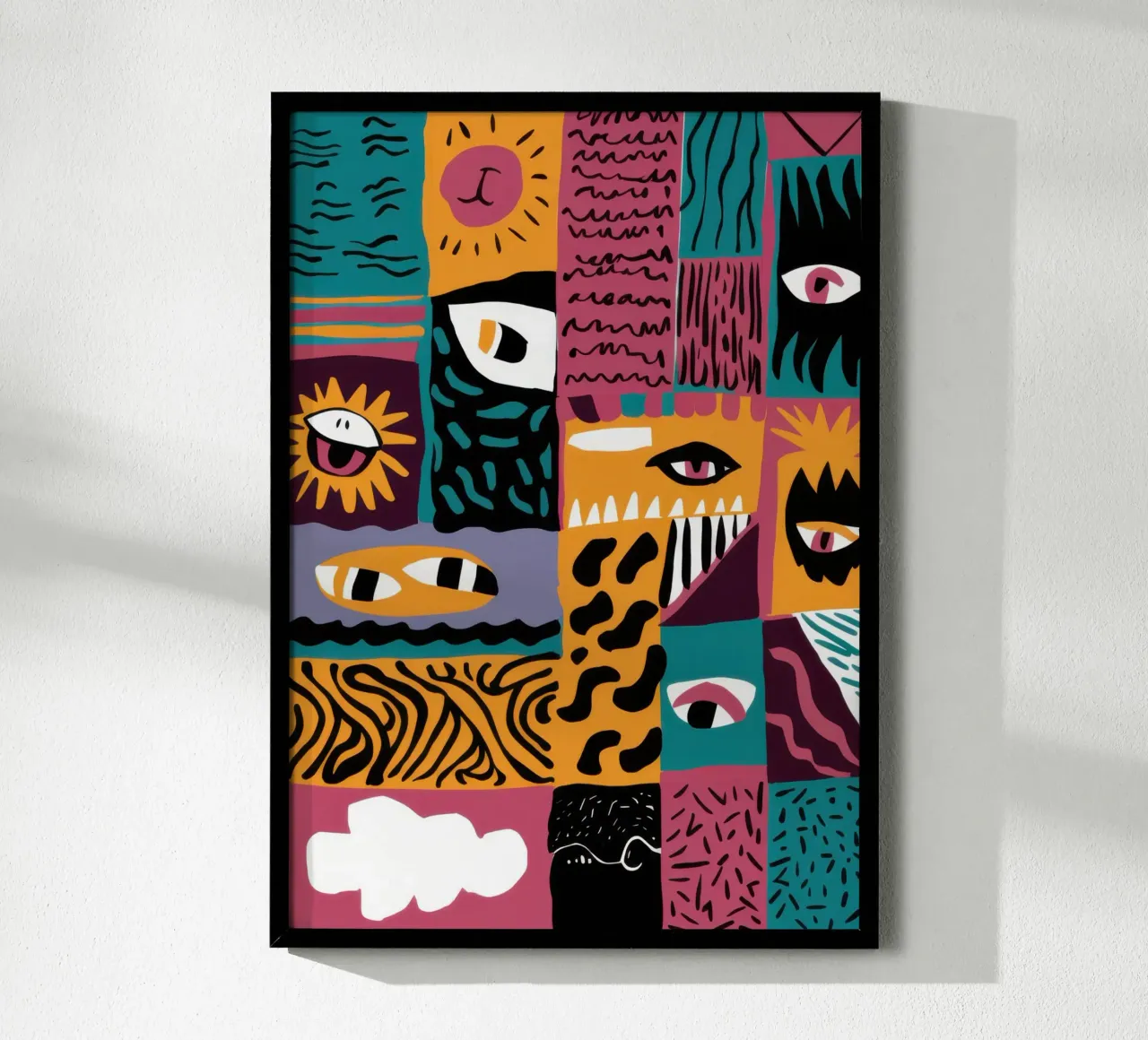 Patchwork abstrait Primal poster de Flock Reverie