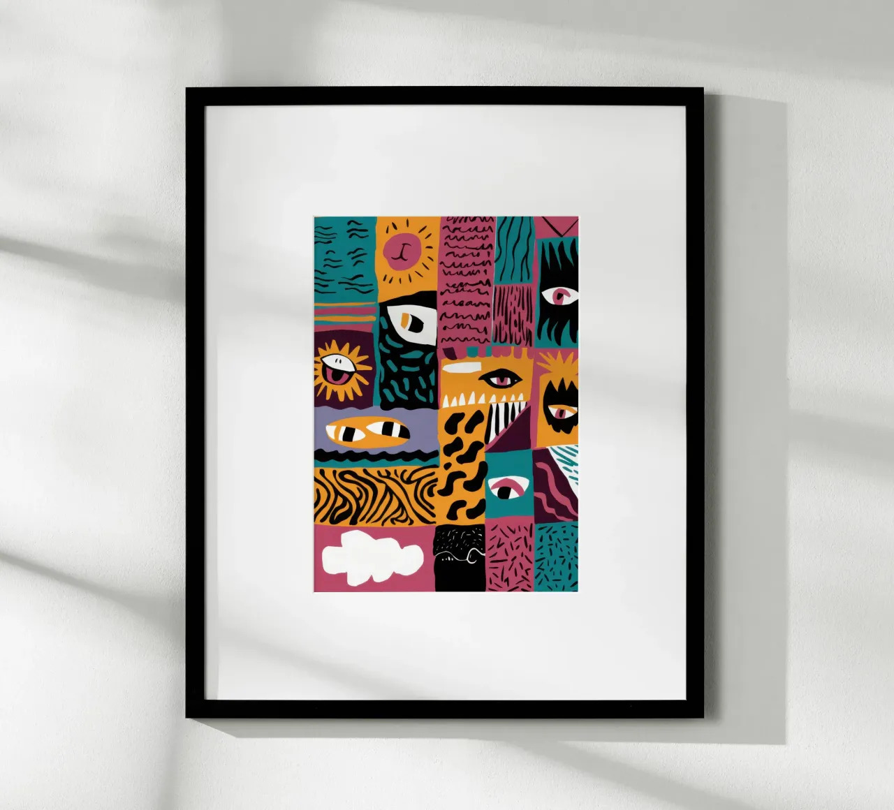 Patchwork abstrait Primal poster de Flock Reverie