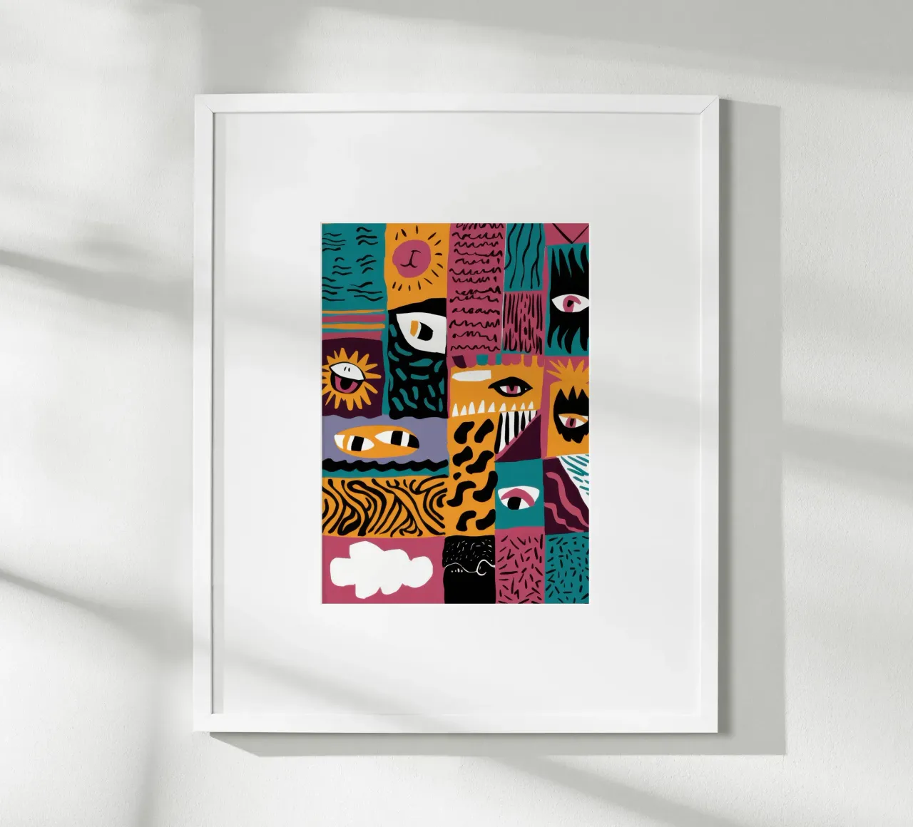 Patchwork abstrait Primal poster de Flock Reverie