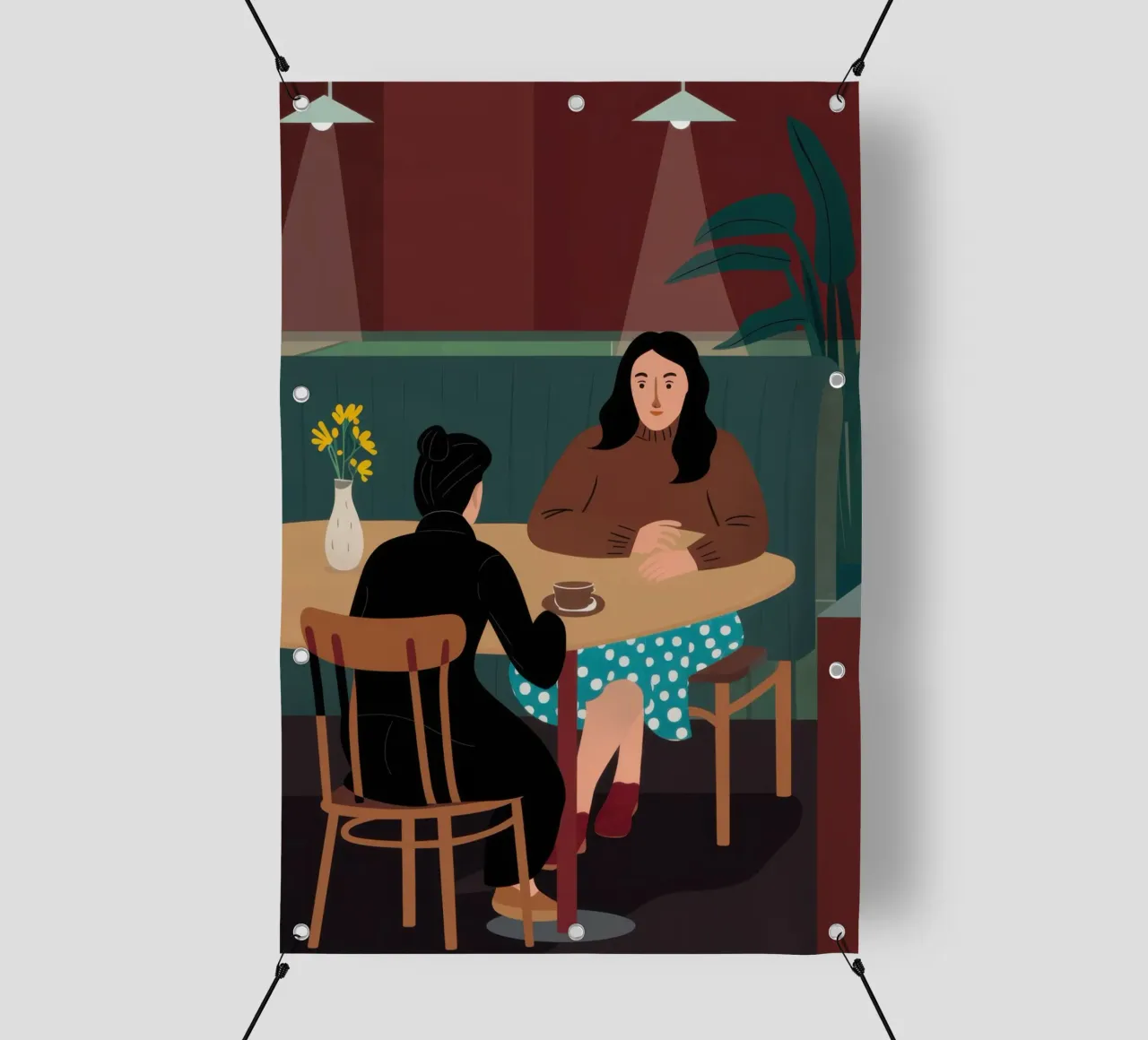 Cronaca del caffè intimo telo in pvc da Giant Foxs